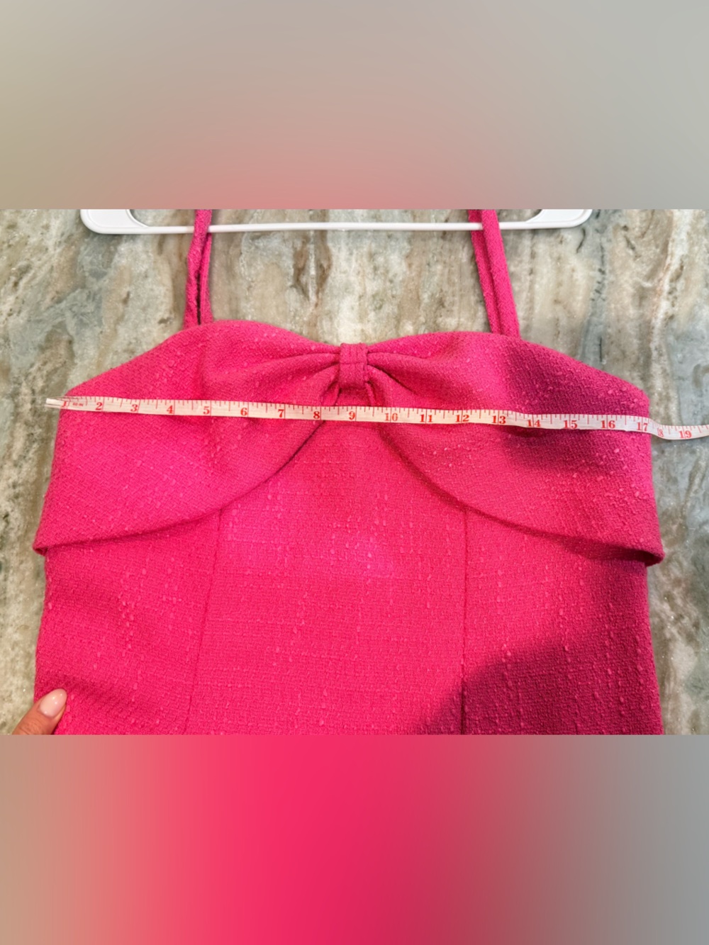 Women’s AQUA pink textured bow front dress- Size medium - Picture 10 of 10